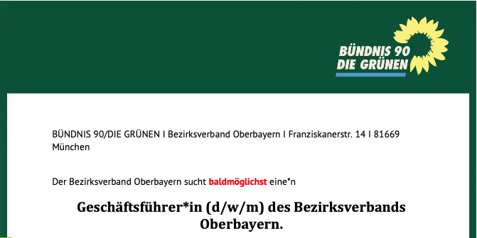 Wir suchen eine/n Geschäftsführer*in für den Bezirksverband Oberbayern!
